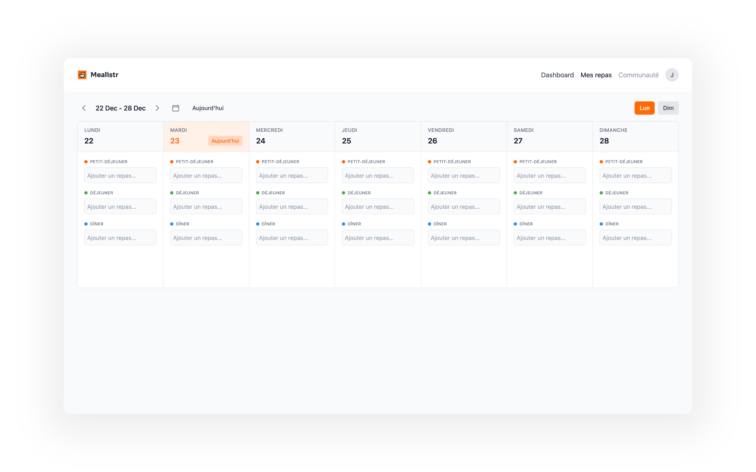 Capture d'écran de Mealist - Planificateur de repas pour familles